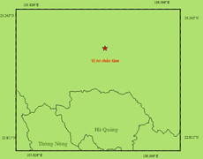 Động đất 4,3 độ richter ở giáp vùng biên giới tỉnh Cao Bằng