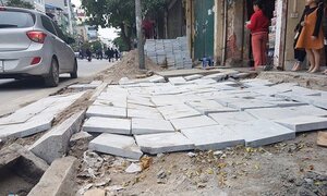 Lát đá vỉa hè Hà Nội: Thanh tra chỉ hàng loạt sai phạm