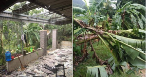Lốc xoáy khiến hàng chục nhà dân ở Hà Tĩnh bị tốc mái