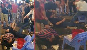 Ba thanh niên sốc bóng cười, giãy đành đạch trên phố Bùi Viện