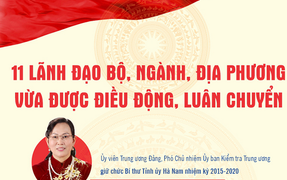 Infographic: 11 lãnh đạo Bộ ngành, địa phương vừa được điều động, luân chuyển