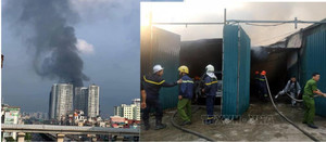 Nhà kho Công ty bóng đèn phích nước Rạng Đông bốc cháy ngùn ngụt