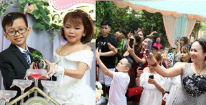 Đám cưới của cô dâu chú rể tí hon cao 1,2m gây bão mạng