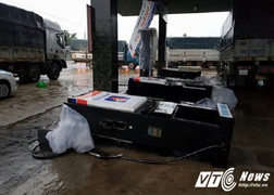 Chùm ảnh bão 12 đổ bộ: Cây xanh gãy đổ hàng loạt, nhiều ngôi nhà bị tốc mái