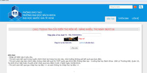 Điểm thi năng khiếu vào ĐH Bách khoa ĐH Quốc gia TP.HCM