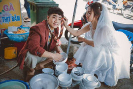 Đỗ Duy Nam khoe ảnh cưới hài hước bên vợ hot girl