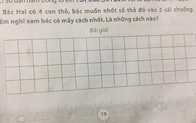 Bài toán lớp 1 nhốt thỏ vào chuồng khiến phụ huynh cũng 'chào thua'