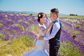 Ảnh cưới đẹp mê hồn trên cánh đồng Lavender nước Pháp của đôi trẻ Việt