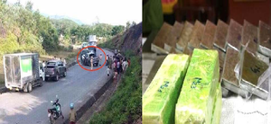 Cảnh sát Nghệ An mật phục, bắn thủng lốp xe bán tải chở 19 bánh heroin