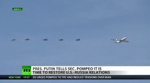 Video: Dàn máy bay chiến đấu hộ tống chuyên cơ của Tổng thống Putin