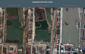 Ảnh vệ tinh tiết lộ xưởng đóng tàu sân bay Trung Quốc