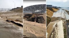 Mưa lớn, khu vực quanh sân vận động World Cup tại Volgograd bị sạt lở