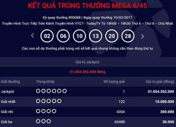 Vé số Vietlott trúng giải Jackpot 31 tỷ đồng phát hành tại Hà Nội