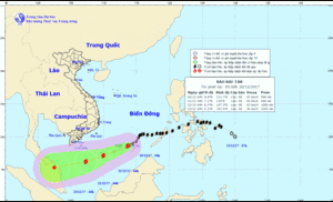 Bão số 15 giật cấp 11 hướng vào quần đảo Trường Sa