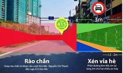 Đường Kim Mã thu hẹp còn 3m, cấm ô tô để thi công metro Hà Nội