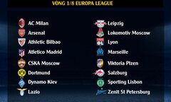 Bốc thăm vòng 1/8 Europa League: Siêu đại chiến AC Milan vs Arsenal