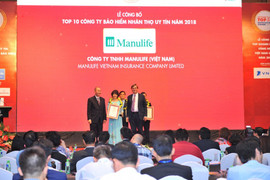 Manulife Việt Nam giữ vững vị trí trong Top 3 công ty BHNT uy tín 2018