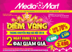 MediaMart đại giảm giá tới 70% trong 2 ngày vàng Tháng khuyến mại Hà Nội