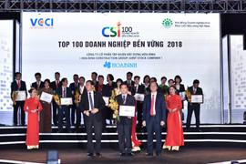 Hòa Bình nhận giải thưởng doanh nghiệp bền vững năm 2018