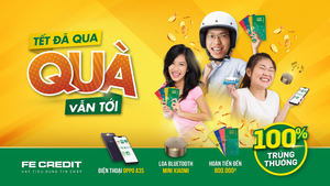 Sau tết, FE CREDIT vẫn 'lì xì' 100% cơ hội trúng thưởng