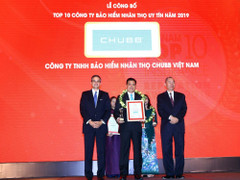 Chubb Life Việt Nam được vinh danh 'Top 10 doanh nghiệp bảo hiểm nhân thọ uy tín năm 2019'