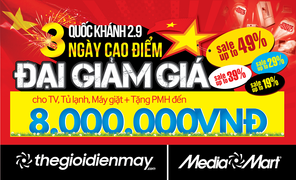 Săn hàng điện máy đại giảm giá dịp Quốc khánh 2/9