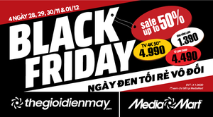Black Friday: Săn Smart TV 4K 50 inch giá sốc 4,99 triệu