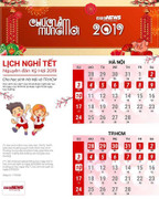 Lịch nghỉ Tết Kỷ Hợi của học sinh Hà Nội và TP.HCM