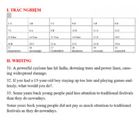 Gợi ý đáp án đề thi Tiếng Anh vào lớp 10 ở TP.HCM