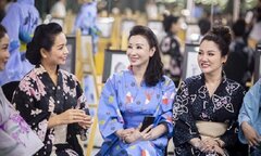 Hoa hậu Vũ Thúy Nga hội ngộ dàn người đẹp trong đêm Giao lưu văn hoá Nhật Bản