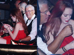 Lindsay Lohan tình tứ bên người đàn ông lớn tuổi trong hộp đêm