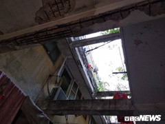 Chung cư Trúc Giang tiếp tục bị nghiêng, dân sống trong sợ hãi