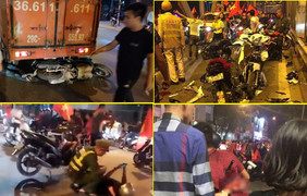Hàng loạt vụ tai nạn, ẩu đả liên tiếp xảy ra trong đêm đi 'bão' ở Hà Nội