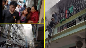 Dân phá cửa lao vào đám cháy cứu nam thanh niên bị ngạt khói ở Hà Nội