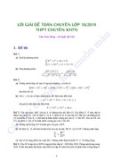 Gợi ý giải đề Toán vào lớp 10 Trường Chuyên Khoa học Tự nhiên Hà Nội