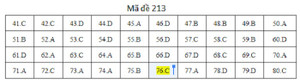 Đáp án mã đề 213 môn Hóa học kỳ thi THPT Quốc gia 2019