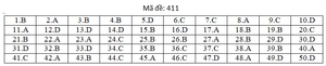 Đáp án mã đề 411 môn tiếng Anh thi THPT Quốc gia 2019 của Bộ GD&ĐT