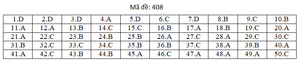 Đáp án mã đề 408 môn tiếng Anh thi THPT Quốc gia 2019 của Bộ GD&ĐT