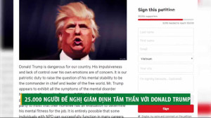 25.000 người đề nghị giám định tâm thần Donald Trump