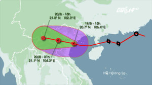 Tâm bão số 3 đổi hướng, đang trên đất liền Hải Phòng - Thái Bình