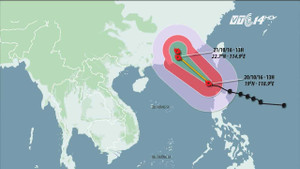 Bão số 8 gây mưa dông mạnh trên biển