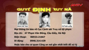 Lệnh truy nã tội phạm cực kỳ nguy hiểm ngày 28/10/2016
