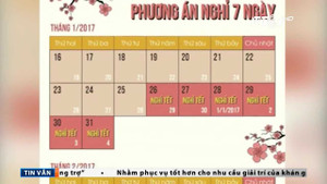 Lịch nghỉ Tết Dương lịch và Tết Nguyên đán 2017