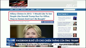 Facebook bị đổ lỗi 'tiếp tay' cho chiến thắng của Donald Trump