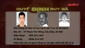 Lệnh truy nã tội phạm cực kỳ nguy hiểm ngày 17/11