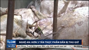Rùng mình cảnh thu giữ hơn 3 tấn thực phẩm bẩn, bốc mùi hôi thối ở Nghệ An