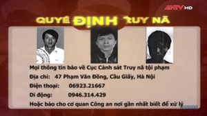 Lệnh truy nã tội phạm cực kỳ nguy hiểm ngày 25/11