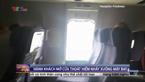 Clip: Tá hỏa nữ hành khách mở cửa thoát hiểm, nhảy khỏi máy bay
