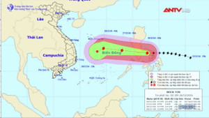 Siêu bão Nock-ten giật cấp 16 áp sát Biển Đông