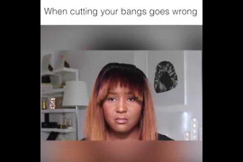 Clip: Khi con gái tự cắt tóc mái